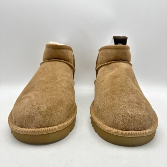 UGG Mens Classic Ultra Mini Boots US 9 EU 42 Tan Chestnut Suede Fur Lining NIB main image 7